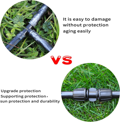 10 Pack 1/2 Inch Drip Irrigation Coupling Connectors (1/2" ID x 0.65" OD) - 1/2'' Drip Line Anti-Drop Barbed Locked Straight Connectors for 1/2 Inch Drip Tubing Garden Irrigation System