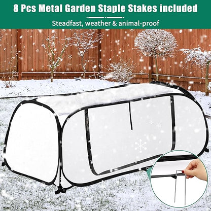 ANGAR Pop Up Winter Garden Covers for Raised Beds, 45" x 22" x 16"Plant Covers Freeze Protection, Garden Rows Greenhouse Raised Bed Cover for Seedlings Vegetable Fruits Rows, Includes 8 Stakes