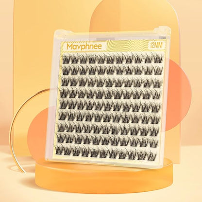 12MM Lash Clusters Short Natural Eyelash Cluster 3D Fluffing Individual Lashes CC-Curly Cluster Eyelash Extensions 99Pcs Wispy Cluster Lashes for Daily Wear