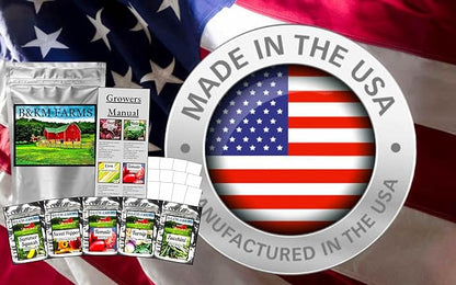B&KM Farms 30,000+ Survival Seed Kit 5+ Year Supply. 50 Fruit & Vegetable Non-GMO Heirloom Seeds for Planting a Home Garden. Secure Emergency Weather-Proof Package(1, Large)