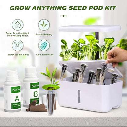 176 PCS Hydroponic Pod Kit for Aerogarden - Grow Anything Seed Pods with 60 Sponges, 12 Baskets, 24 Domes, 60 Labels, 6 Plant Food, 1 Measuring Cup - Compatible with Hydroponics Growing System