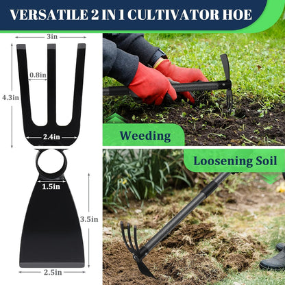Multi-Purpose Garden Hoe Tool – Heavy Duty Adjustable (16"-30") with Ergonomic Handle, Anti-Rust Coated Steel, for Weeding, Digging, Cultivating – Lawn, Farm, Outdoor Use