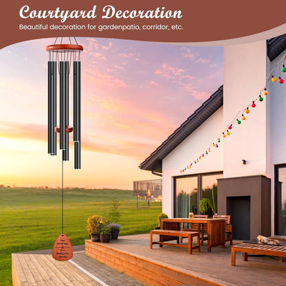 Large Outdoor Aluminum Wind Chimes 37 Inches，Soothing Gentle Sound Perfect for Garden Patio Decoration, Great Gift for Housewarming 、Memorial 、Mother's Day Wind Chimes for Outside