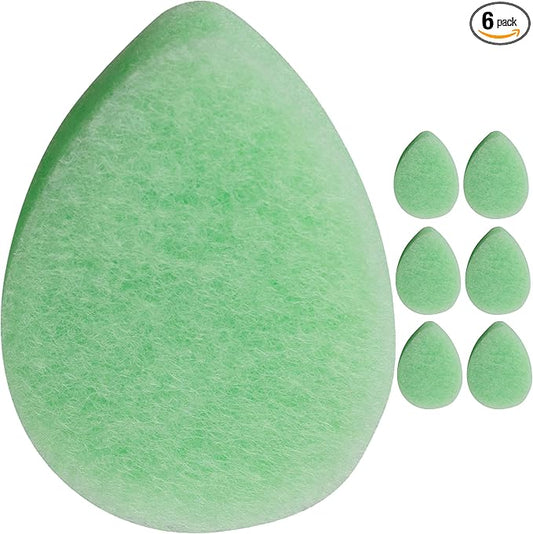 KOL Face Scrubber Pads, Cucumber Infused Exfoliating Facial Cleansing Sponges for Daily Face Wash and Makeup Removal, 6 Count
