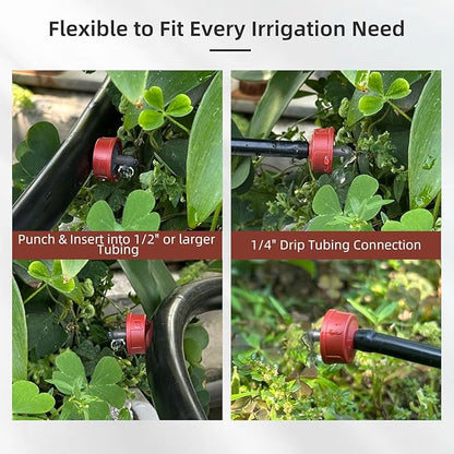30PCS 0.75 GPH Pressure Compensating Drip Irrigation Spot Watering Drippers/Emitters, Self-Cleaning Constant Flow Drip Irrigation Emitters Heads Irrigation Drippers Parts for Drip Irrigation System