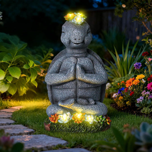 Solar Turtle Decor Garden Turtle Figurines with LED Light Birthday Gifts for Women Turtle Outdoor Decor for Patio Yard Garden Home Decor