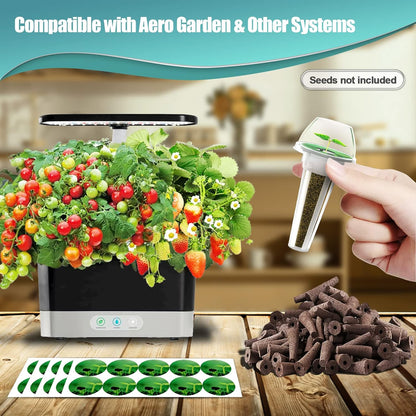 100pcs Seed Pod Kit for Aerogarden, Grow Anything Kit with 50pcs Grow Sponges, 50pcs Pods Labels, Hydroponics Pods Replacement Compatible with Hydroponics Growing System from All Brands