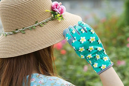 SKYDEER Premium Genuine Deerskin Suede Women's Gardening Gloves, Ultra-Soft Padded, Comfort Fit for Work (SD6611/M)