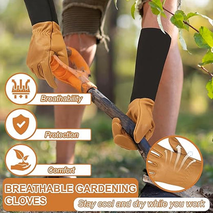 HLDD HANDLANDY Long Gardening Gloves, Thorn Proof Rose Pruning Gloves for Men & Women, Heavy Duty Garden Gloves for Cactus & Blackberry, Great Gift for Gardeners