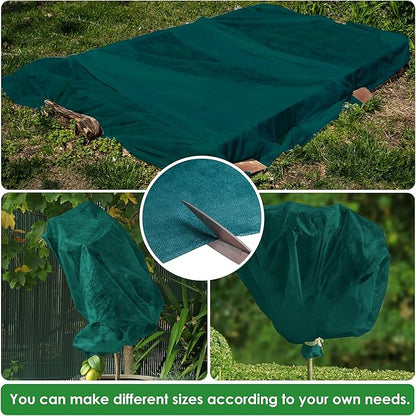 32.8 x 9.8 Ft Thicken Plant Covers Freeze Protection- Darkgreen Warm Winter Frost Cloth Blanket- Garden Fabric Plant Floating Row Cover Protecting Plants from Freezing Animal Eating, Anti -7.6℉ (-20℃)