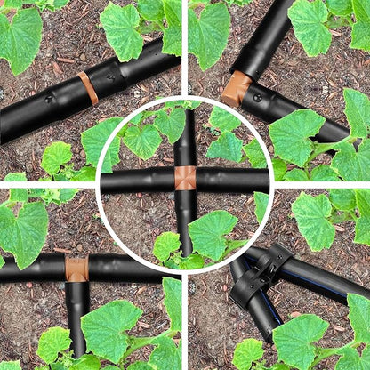 36 Pieces Drip Irrigation Kit：Drip Irrigation Parts for 1/2 Inch Drip Irrigation Tubing with 17mm 0.600" ID Drip Barbed Connectors Including 12 Couplings 10 Tees 6 Elbows 6 Plugs 2 Crosses