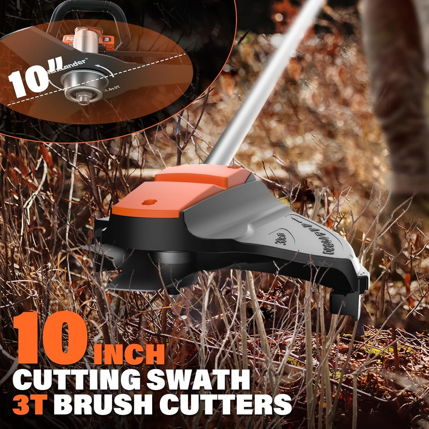 MAXLANDER 40V Weed Wacker Cordless, String Trimmer/Edger, Pole Saw, Hedge Trimmer and Brush Cutter, 4-in-1 Multi-Tool Kit with 2X20V 4.0Ah Battery and Charger