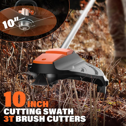 MAXLANDER 40V Weed Wacker Cordless, String Trimmer/Edger, Pole Saw, Hedge Trimmer and Brush Cutter, 4-in-1 Multi-Tool Kit with 2X20V 4.0Ah Battery and Charger