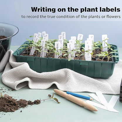 Plant Labels 4 Inch 500Pcs Plastic Plant Name Tags for Seedlings Garden Labels Markers Nursery Plant Tags Seed Labels Plant Label Stakes with Permanet Marking Pen Plant Markers for Outdoor Garden