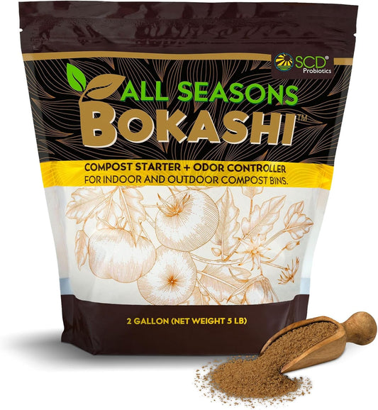 All Seasons Bokashi 5.5 lb Compost Starter - Dry Bokashi Bran for Kitchen Compost Bin, Composts Food, Garden and Pet Waste, Controls Bad Odors by SCD Probiotics