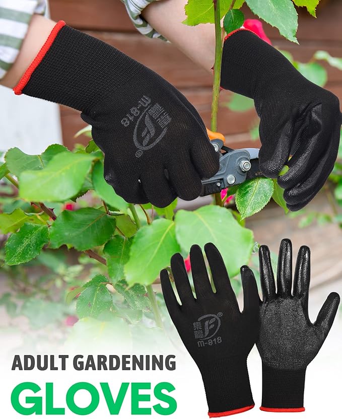 Honeydak 36 Pairs Gardening Gloves for Men Women Breathable Rubber Coated Garden Gloves