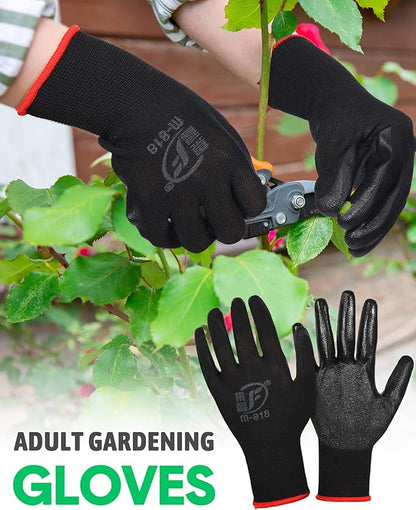 Honeydak 36 Pairs Gardening Gloves for Men Women Breathable Rubber Coated Garden Gloves