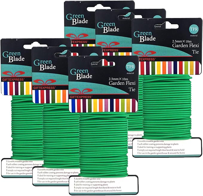 GiftExpress Pack of 6 Garden Soft Wire Tie, 32.8' ea. Garden Plant Tie, Light Duty Flexi Tie, Plant Twist Ties