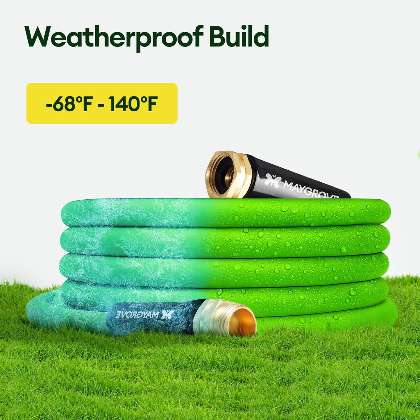 25 ft Garden Hose, 5/8 in ID, Heavy-Duty, Leakproof, Kink-Resistant Water Hose with Swivel Brass Fittings, 600 PSI Burst Rating, Ideal for Car Wash & Lawn Watering