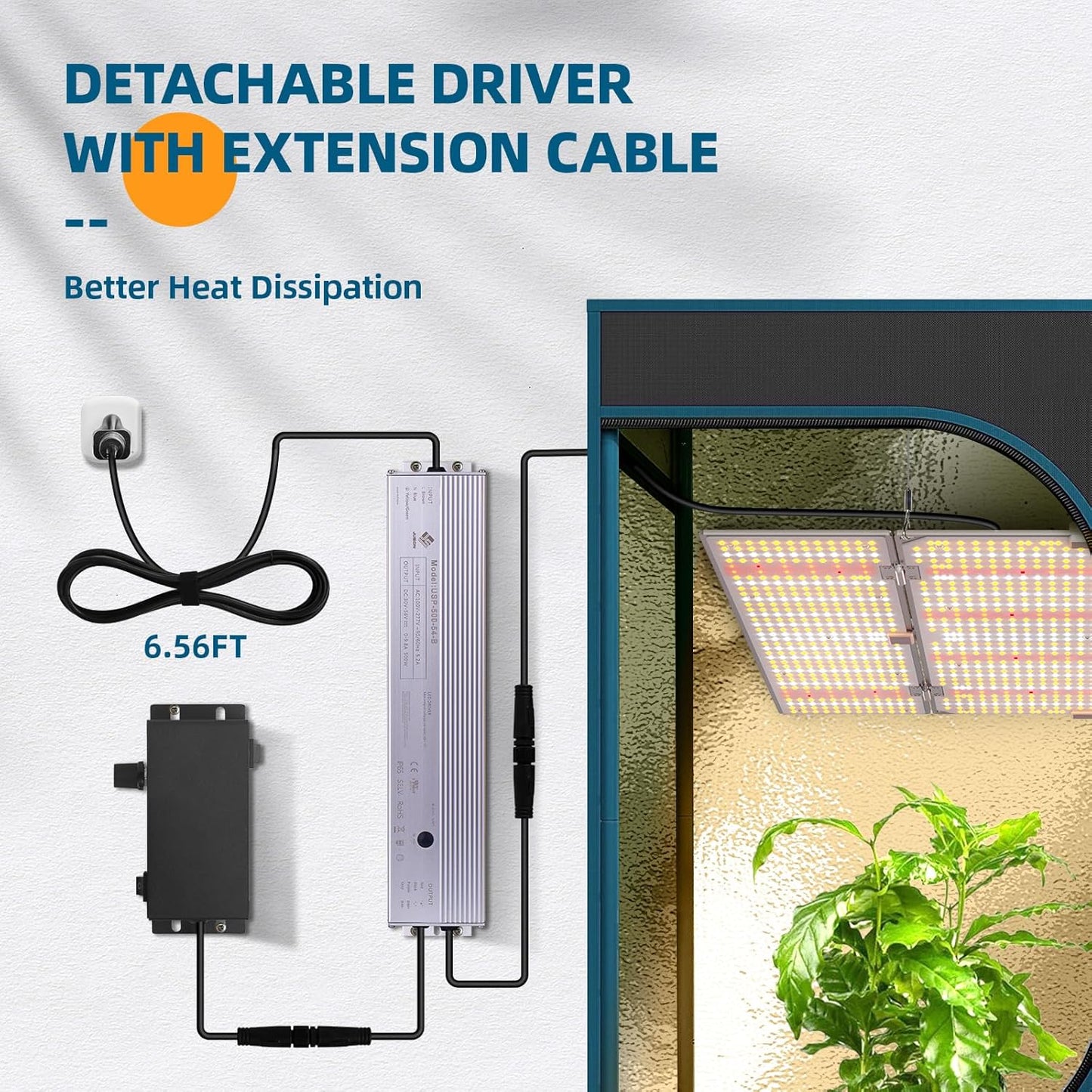 Barrina 480W BU4800 Dimmable LED Grow Lights, for 4x4/5x5 Grow Tent, Full Spectrum with IR, Daisy Chain Adjustable Light Panel, 1376 LEDs, Grow Lights for Indoor Plants Seed Veg Blooming