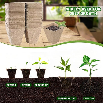 120 Packs Starter Plant pots, 3.2 inch Seedling Plant Pot Kit for Garden Nursery Seed Starter, Plant Garden Germination Pot with 20 Plant Labels and 2 Transplant Tools