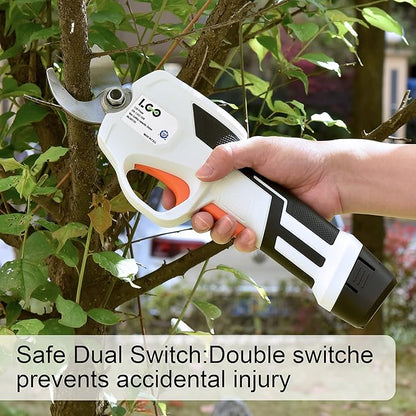 LIGO Cordless Pruning Shears for Thick Stems | 7.2V Fast-Charging Battery Trims 0.98" Branches | Safety Lock & Non-Slip Handle | Rose/Bush/Shrub Trimmer, with Removable Battery
