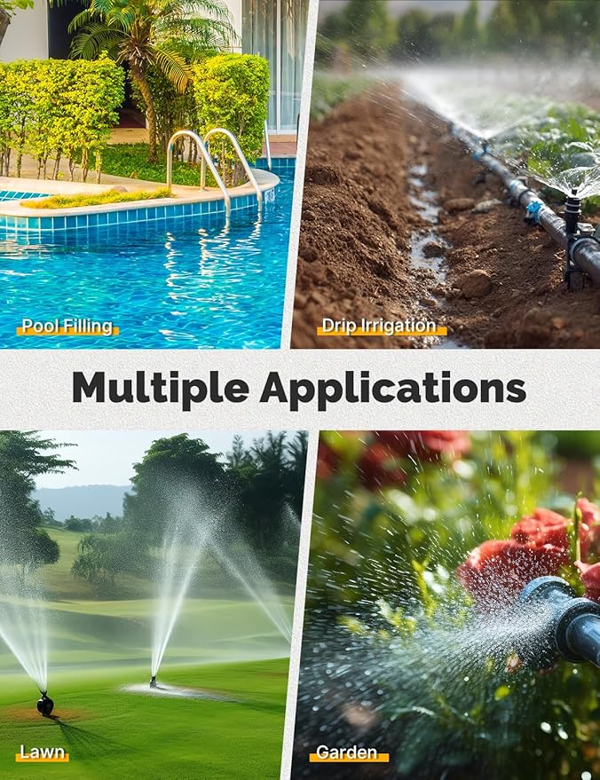 MOES 4 Outlet Sprinkler Timer, Brass Inlet, Programmable Automatic Irrigation Controller, Rain Delay, Manual Watering, 4 Zone Water Hose Timer for Gardens, Lawns, and Hose Systems