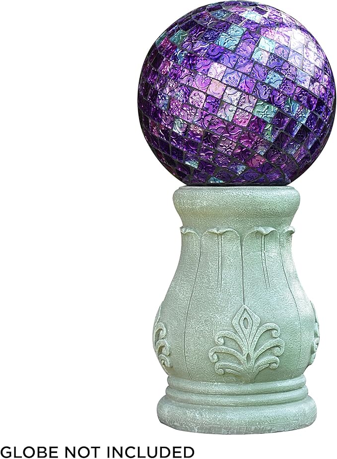 Alpine Corporation 12" Tall Indoor/Outdoor Roman Column Gazing Globe Display Stand
