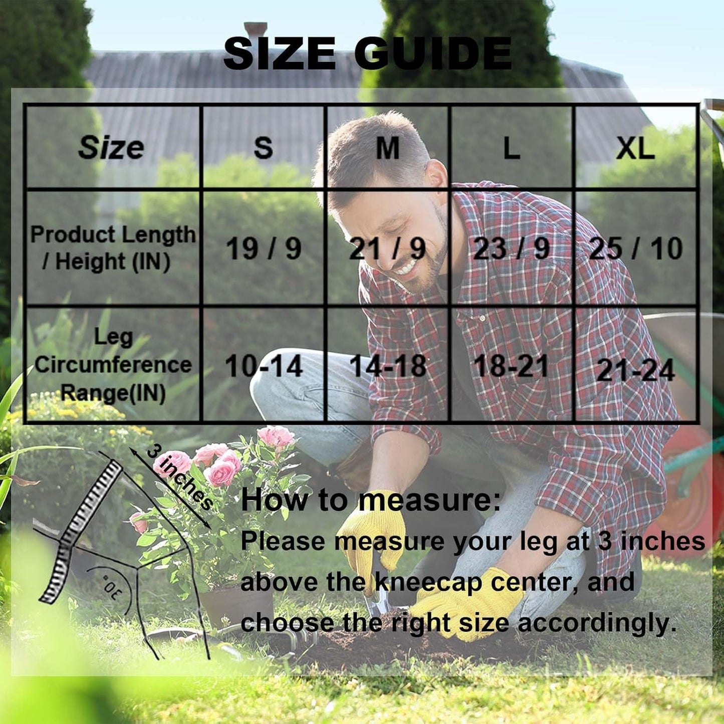 Gardening Knee Pads for Women & Men with Adjustable Non-Slip Straps — Perfect Foam Knee Pad for work, Garden, Yard, Mechanic, Womens Knee Pads for Cleaning Floors or Soft Kneeling Pads, Blue L (1 Pair)