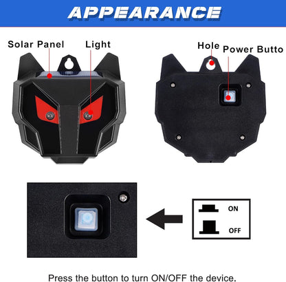 Lulu Home 6 Packs Solar Animal Repeller, Nocturnal Predator Deterrents with Red LED Flashing Lights Drive Away Raccoons, Deer, Skunks, Coyotes, Birds, Foxes from Chicken Coop Yard Farm