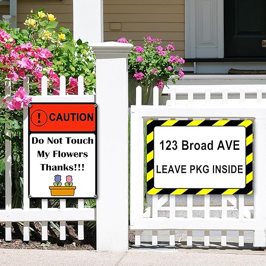 Custom Sign Outdoor 12x8 Inches Vertical, Metal Gate Sign Personalized for Outside, Customized for Home, Office, Garage, Porch, Delivery Signage, .040 Aluminum, Rust Free, Waterproof(Color-Header)