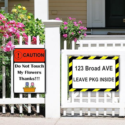 Custom Sign Outdoor 14x10 Inches Vertical, Metal Gate Sign Personalized for Outside, Customized for Home, Office, Garage, Porch, Delivery Signage, .040 Aluminum, Rust Free, Waterproof(Color-Header)