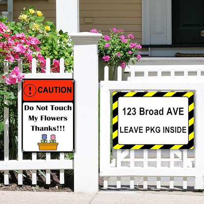 2 PACK of Custom Sign Outdoor 18x12 Inches Vertical, Metal Gate Sign Personalized for Outside, Customized for Home, Office, Garage, Porch, Delivery Signage, .040 Aluminum, Rust Free, Waterproof