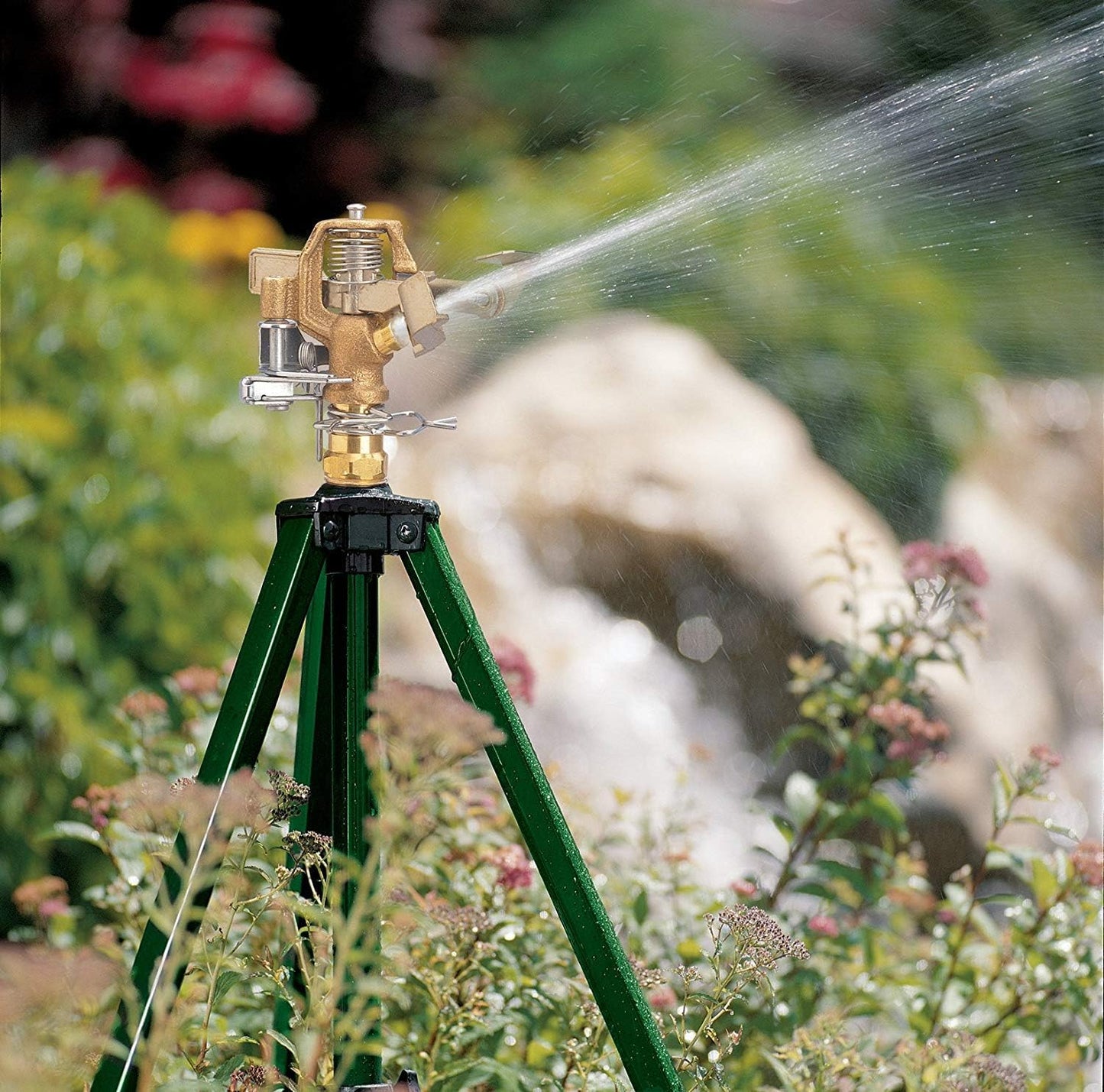 2-Pack Orbit 58308Z Brass Impact Sprinkler on Tripod Base - Heavy-Duty Brass Sprinklers on Tripod.