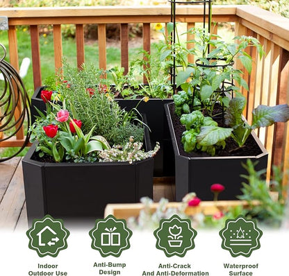 Steel Planter Box-36"x15"x15"-Large Rectangular Planter Indoor or Outdoor Black Matel Planter Box Commercial Residential for Patio Porch Deck Home Backyard