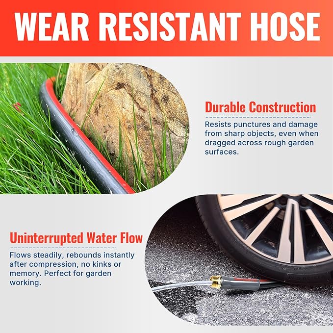 YAMATIC Female to Female Short Garden Hose 5/8 in x 3 ft, 2 in 1 Dual Use Heavy Duty Leader Hose with Solid Brass Connector, All-Weather Water Hose, Burst 300 PSI