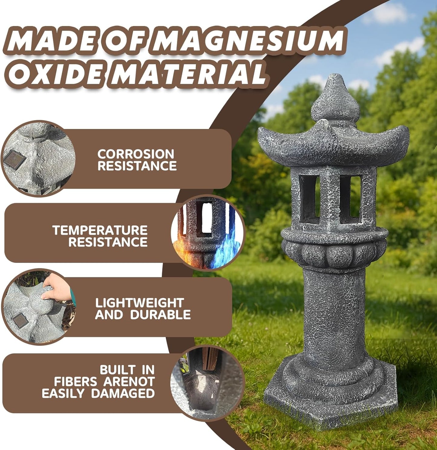 Solar-Powered Pagoda Lamp