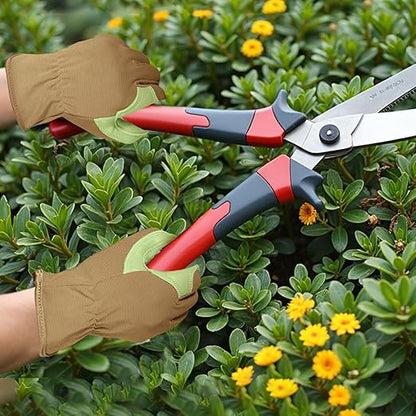 Gardening Gloves, Garden Gloves for Women and Men, Thorn Proof Working Gloves, Durable Leather Work Garden Gloves for Yard & Outdoor Work, Green, XL