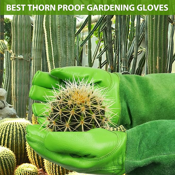 Long Gardening-Gloves Women/Men-Thorn proof Rose Pruning Heavy Duty Gauntlet-XS