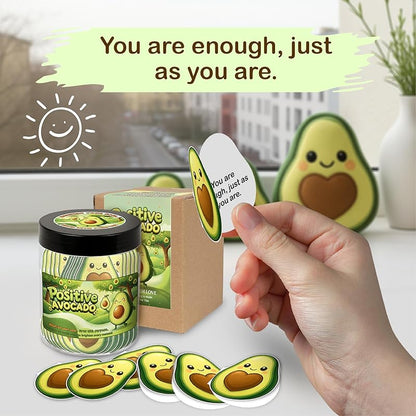 Positive Avocado Jar - 60 Affirmation Cards, Emotional Support Avocado, Avocado Gifts, Avocado Gifts for Women, Inspirational & Mental Health Gifts, Good Luck Gifts For Teens, Women, Friends