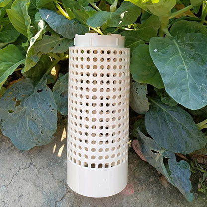 Inground Garden Compost Bin Underground Worm Farm Compost Bin Reducing Food Waste Composting Systems Suitable for Garden, Vegetable Patch, Backyard (White, 10.24 x 4.33 x 4.33 Inch)