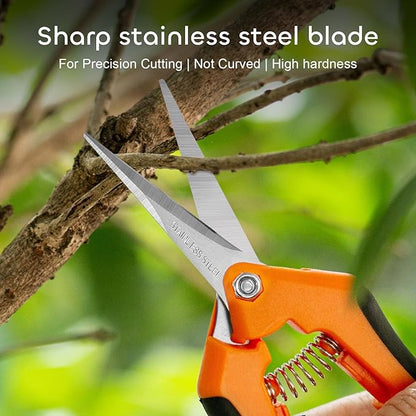 GROWNEER 6 Packs Pruning Shears Gardening Hand Pruning Snips with Straight Stainless Steel Precision Blades