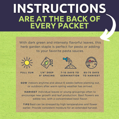 Organic Window Sill Seeds Variety Pack - 10 Individual Packs - 2025 Season - Basil, Cilantro, Pink Beauty Radish and More! for Indoor & Outdoor Planting (Non-GMO, Certified Organic)