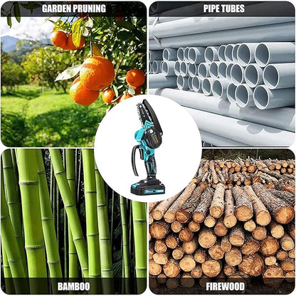 Saker Mini Chainsaw,Portable Electric Cordless Chainsaw,Battery Powered,Small Power Handheld Chain Saws Pruning Shears for Tree Branches,Christmas Gifts for Men Dad Women(2 Batteries&3 Chains)