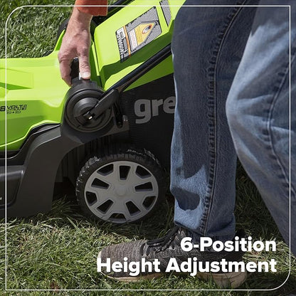 Greenworks 48V (24V x 2) 17" Cordless (Push) Lawn Mower (125+ Compatible Tools), (2) 4.0Ah Batteries and Dual Port Rapid Charger Included