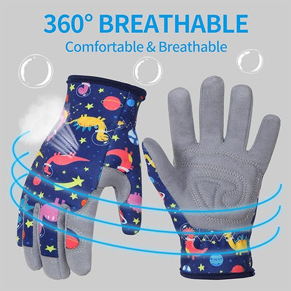 Baidast Gardening Gloves for Kids (6-9 Years Old), Thorn Proof Gardening Gloves, Breathable & Flexible
