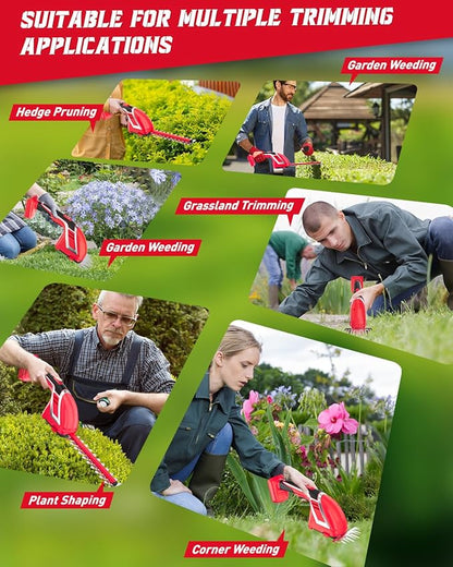 Rozlchar Cordless Hedge Trimmer & Grass Shears Handheld Compatible for Milwaukee 18V Battery(No Battery), Lightweight 7.87'' Electric Hedge Trimmer 4.7" Grass Cutter Combo for Lawn, Backyard, Garden