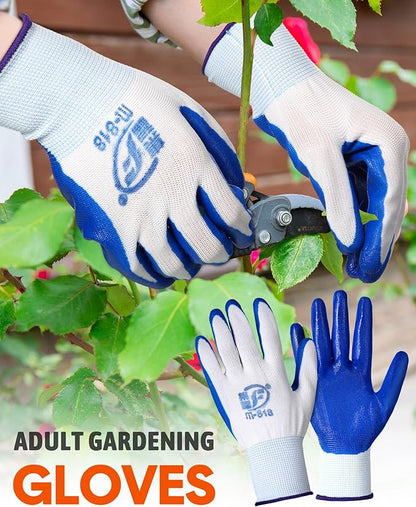 Honeydak 36 Pairs Gardening Gloves for Men Women Breathable Rubber Coated Garden Gloves