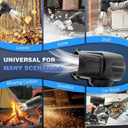 Cordless Leaf Blower Portable Dust Cleaner Handheld Lightweight Blowers for Patio Garden Cleaning, car Blower for Drying,Camping Gift （Black）