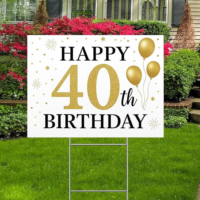 10-Pack Custom Yard Signs with Stakes – 18x24 Personalized Outdoor Directional Signs for Events, Business, and Birthdays – Durable 4mm Weatherproof Corrugated Plastic